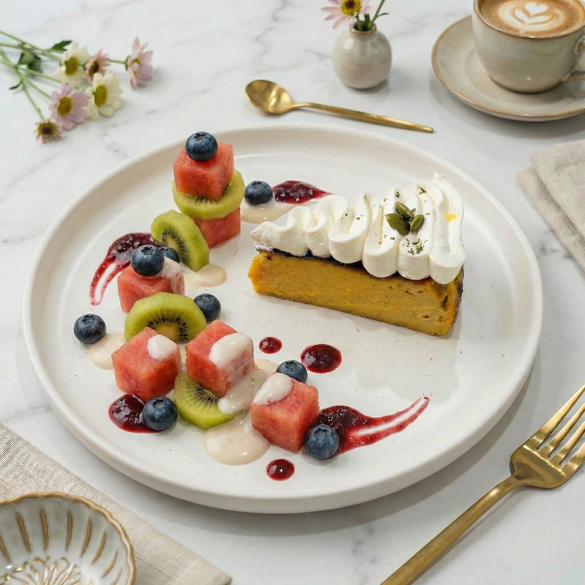 Homemade Plant-based Basque Cheesecake（Pumpkin Flavor）